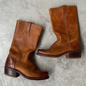 Frye made in USA Vintage Brown Leather Cowboy Boots 6.5